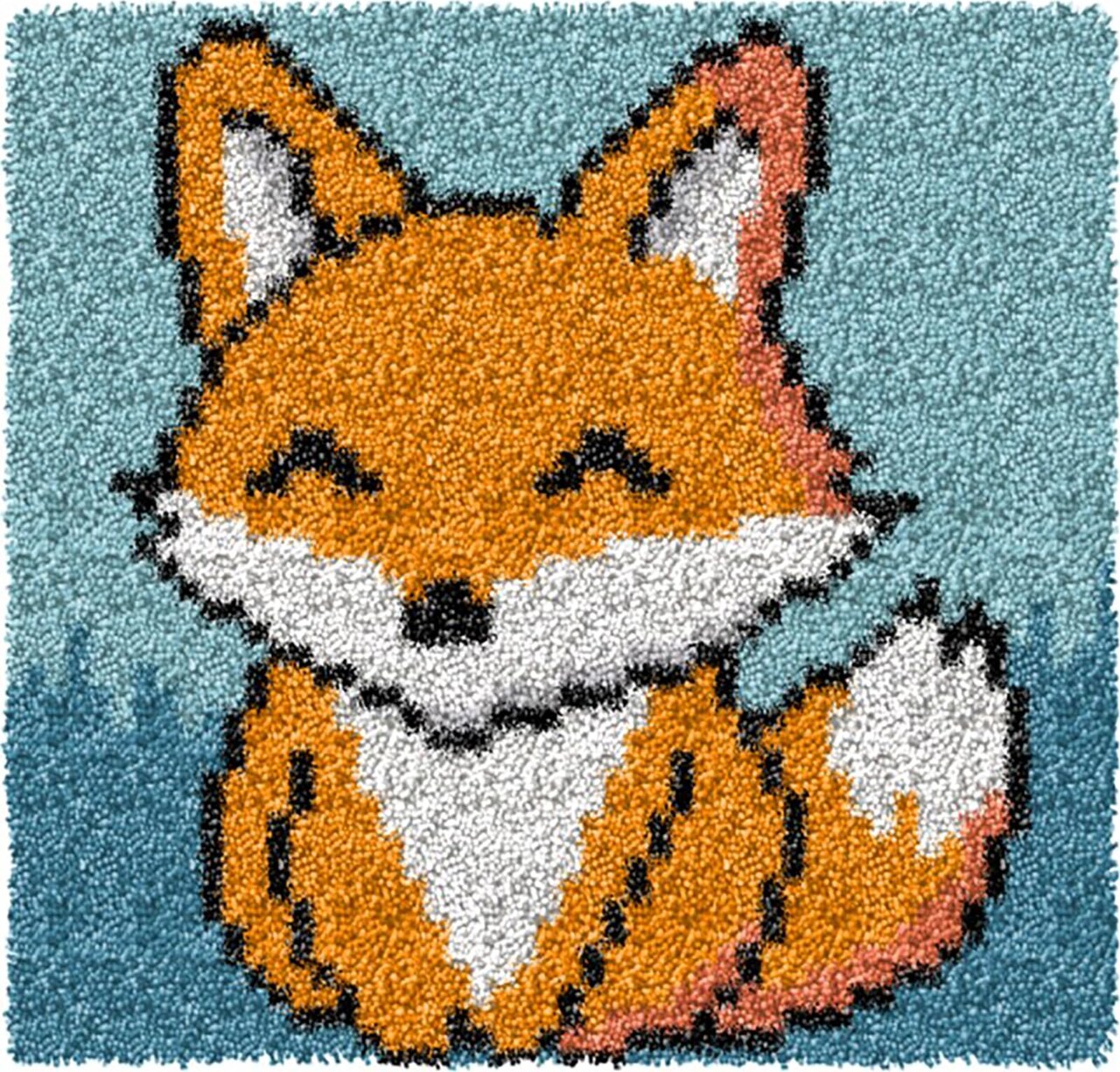 YP Latch Hook Kits for Kids Adults DIY Rug Tapestry Kits with Printed Canvas Embroidery Kits Festival Gifts Home Decoration (Fox,11.8inch X 11.8inch)